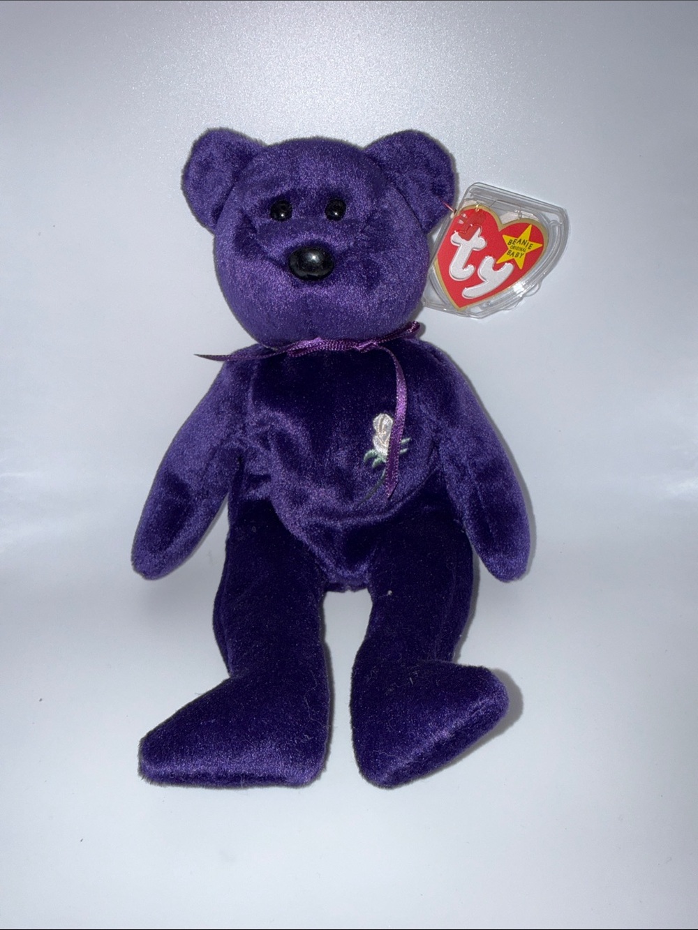 Ty Purple Princess Beanie Baby Bear Plush